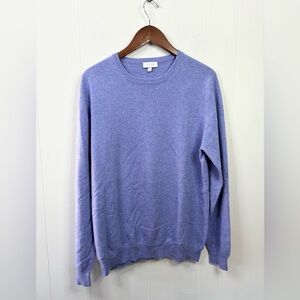 Kinross Cashmere purple crewneck relaxed fit sweater size L men’s